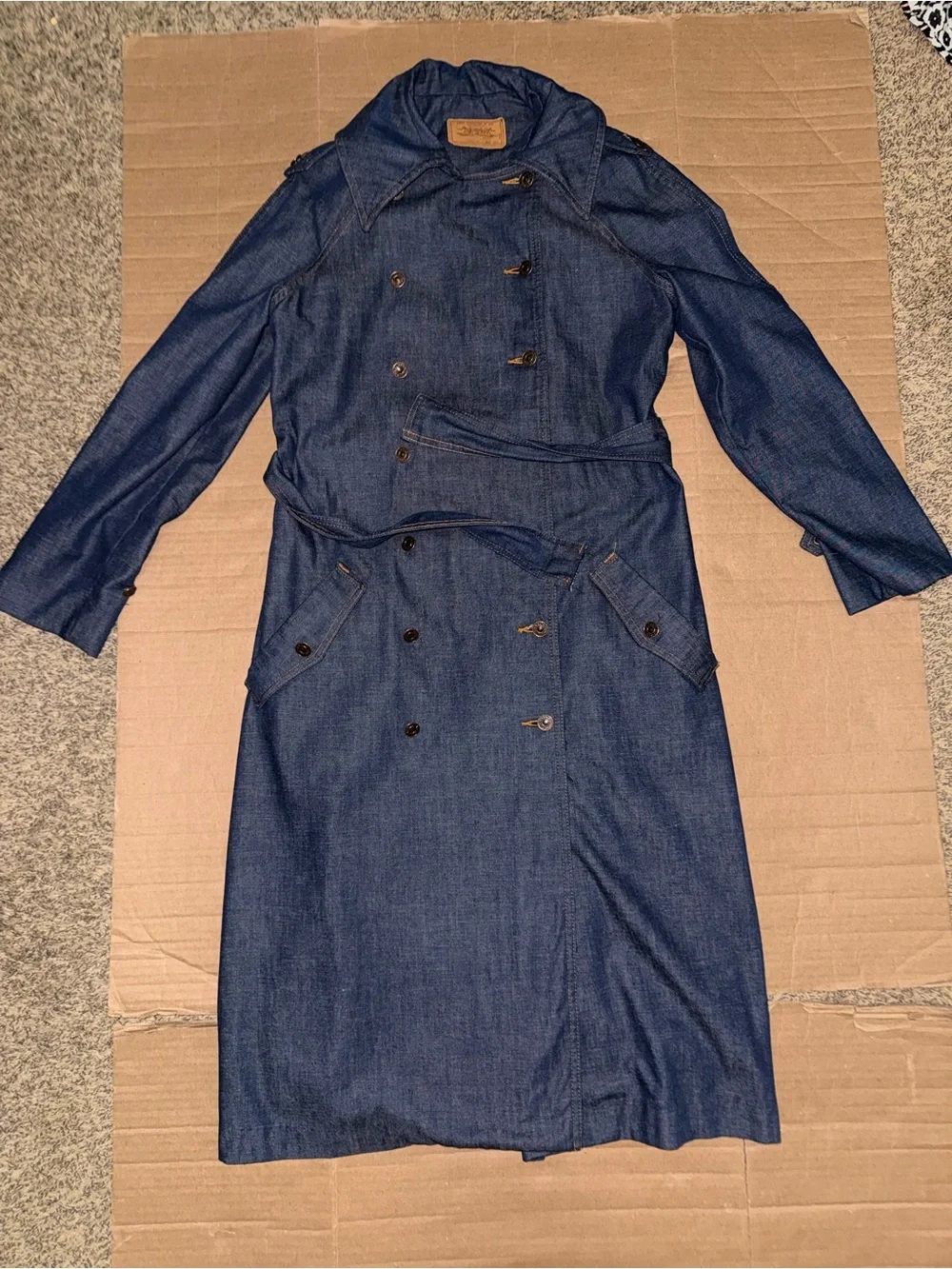 Vintage Levi’s Made in USA Denim Trench Coat Dress M | Denim Duster Trench EUC